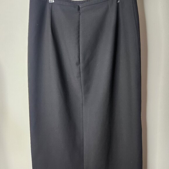 J Crew Pencil Midi Skirt Four Season Stretch Size 14 Black Carreman - Picture 5 of 9